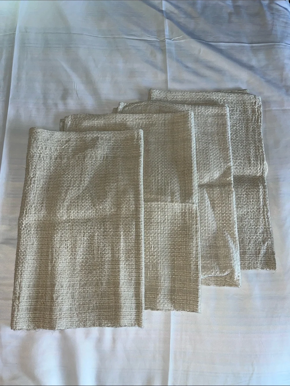 Cream Waffle Texture Linen Kitchen Dining Cloths